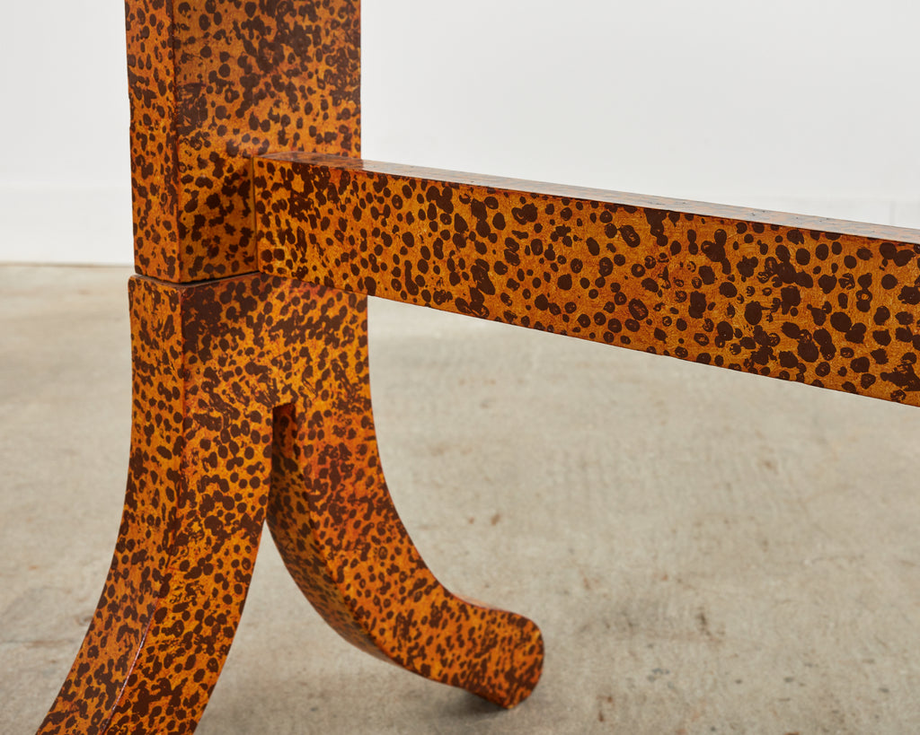 English Regency Style Table Lacquer Speckled by Artist Ira Yeager