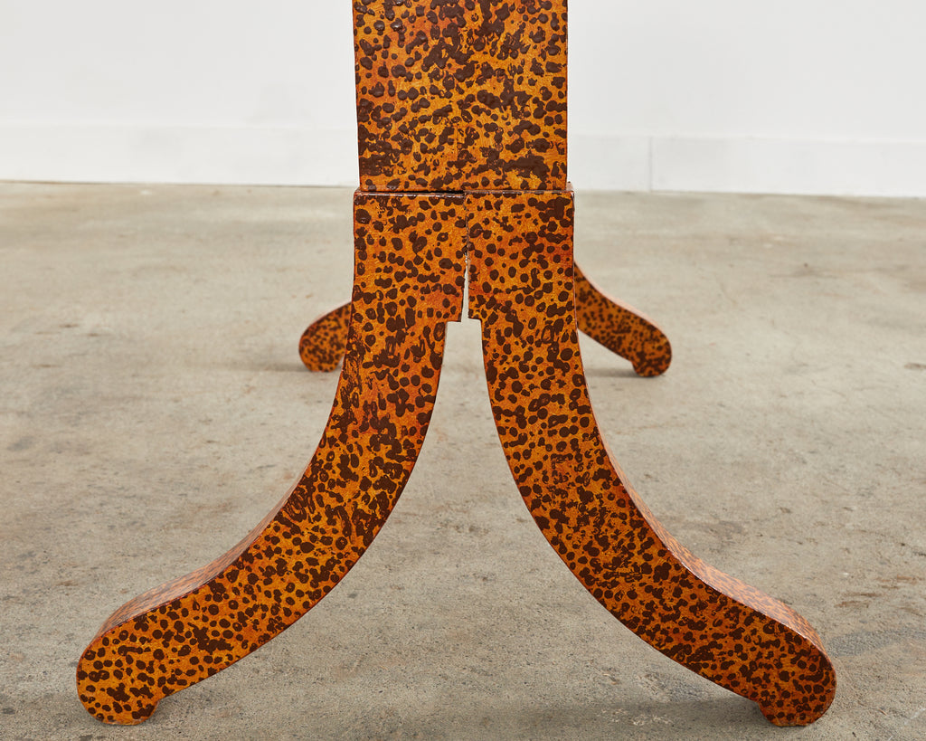 English Regency Style Table Lacquer Speckled by Artist Ira Yeager