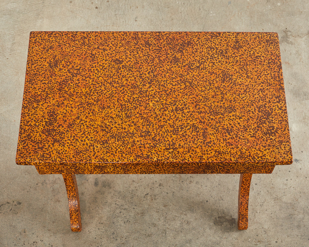 English Regency Style Table Lacquer Speckled by Artist Ira Yeager
