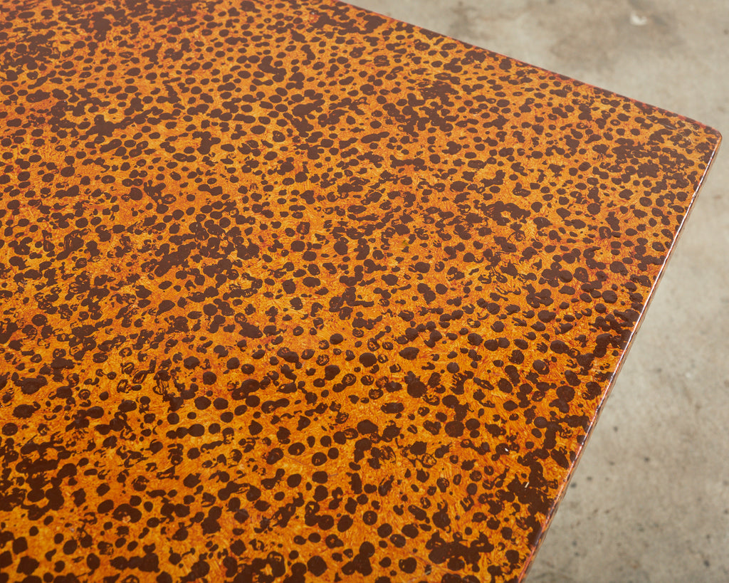 English Regency Style Table Lacquer Speckled by Artist Ira Yeager