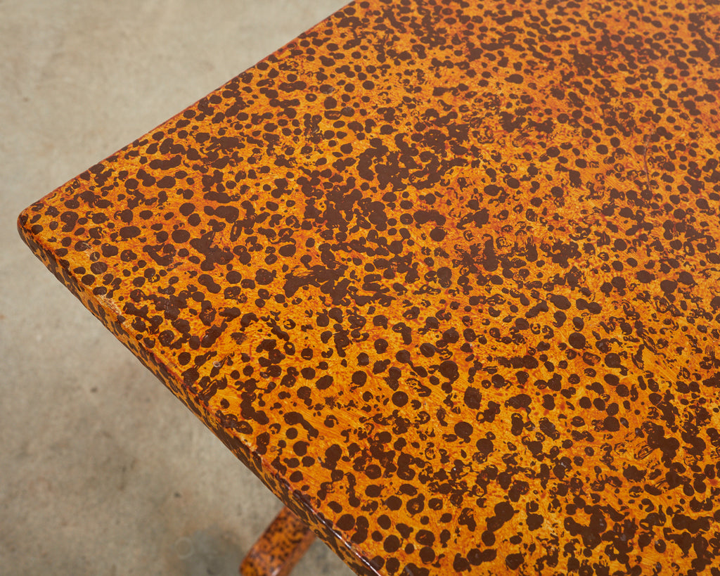 English Regency Style Table Lacquer Speckled by Artist Ira Yeager