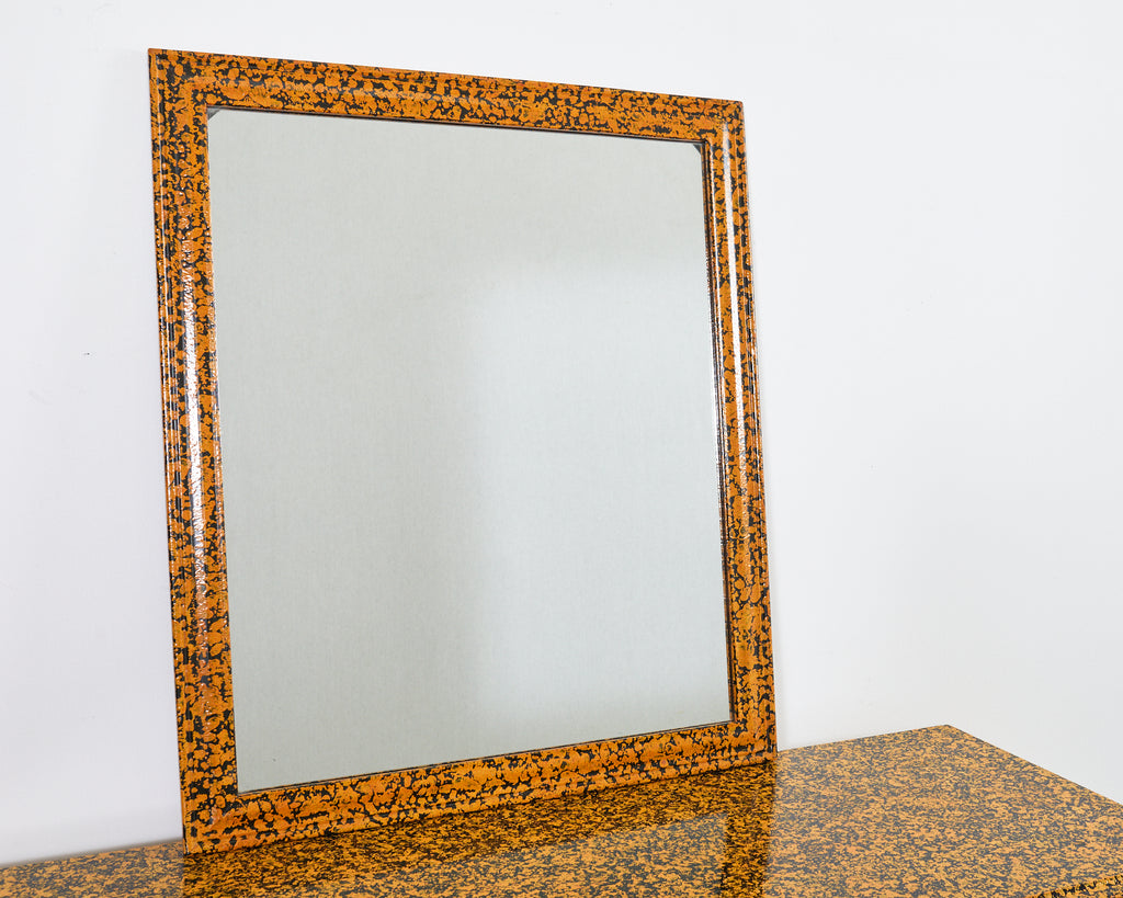 Folk Art Lacquer Speckled Mirror by Artist Ira Yeager