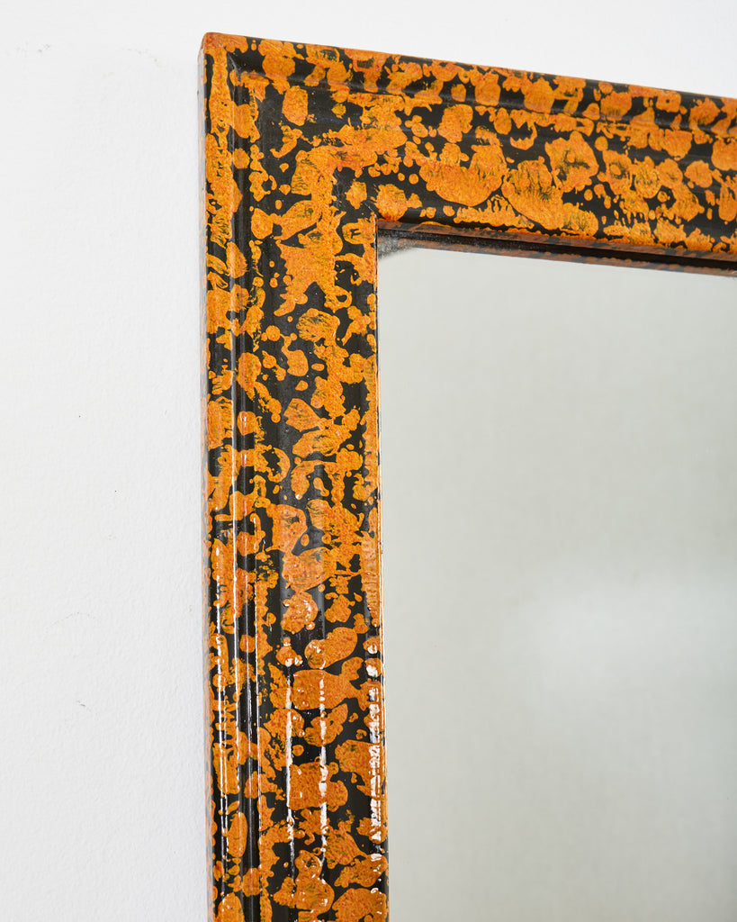 Folk Art Lacquer Speckled Mirror by Artist Ira Yeager