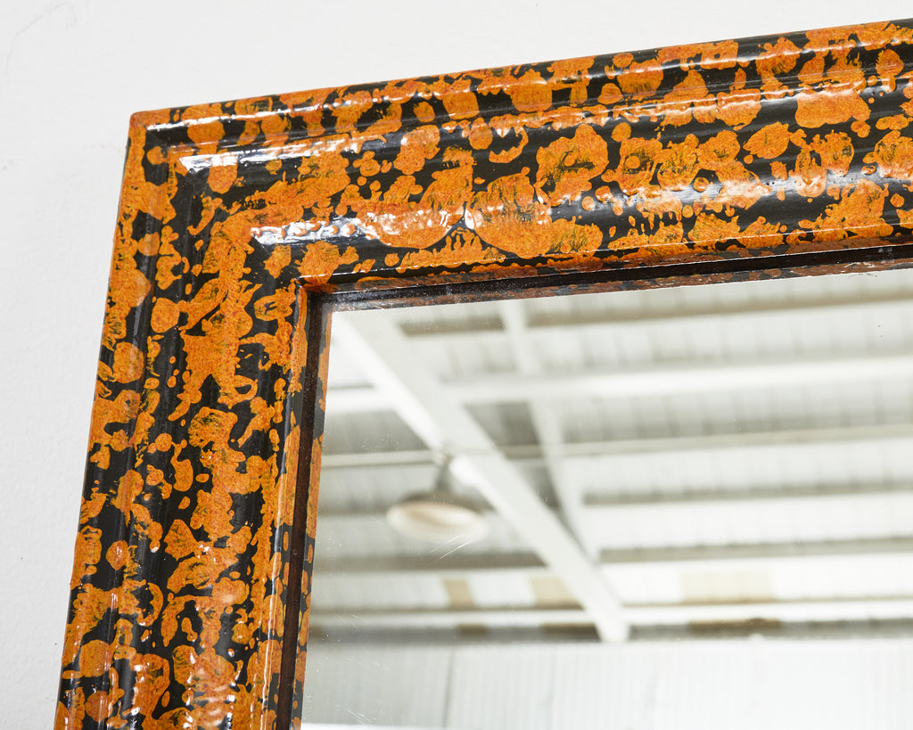 Folk Art Lacquer Speckled Mirror by Artist Ira Yeager