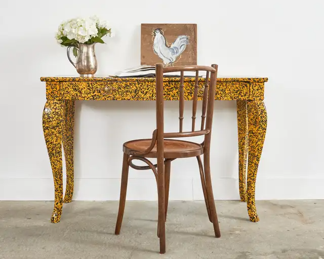 Queen Anne Style Console or Desk Speckled by Ira Yeager