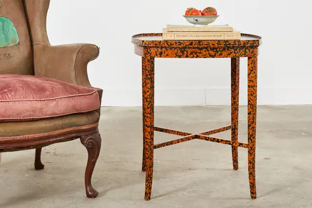 English Regency Style Center Table Speckled by Ira Yeager