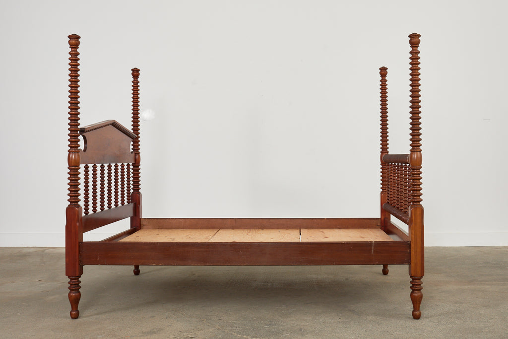 American Classical Bobbin Turned Fruitwood Spindle Bed