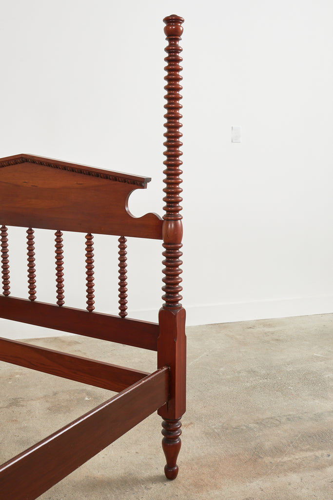 American Classical Bobbin Turned Fruitwood Spindle Bed