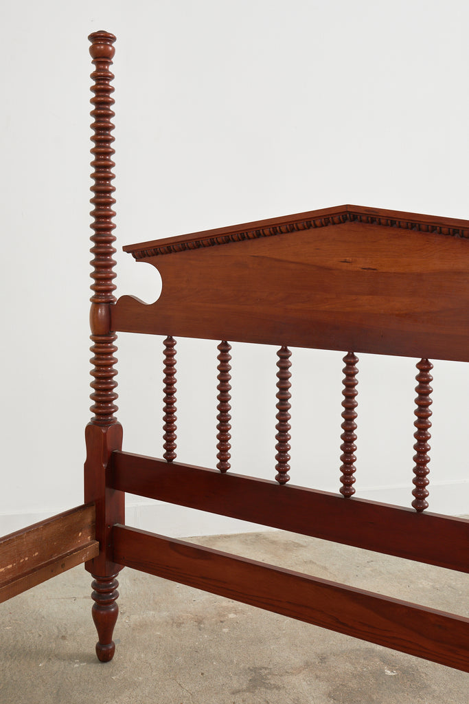 American Classical Bobbin Turned Fruitwood Spindle Bed