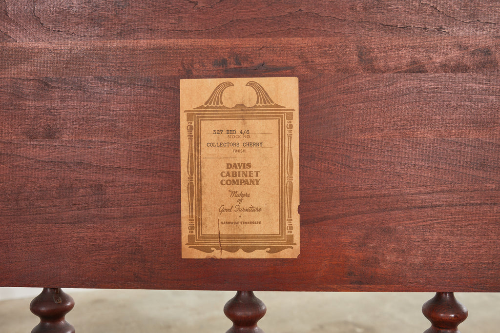 American Classical Bobbin Turned Fruitwood Spindle Bed