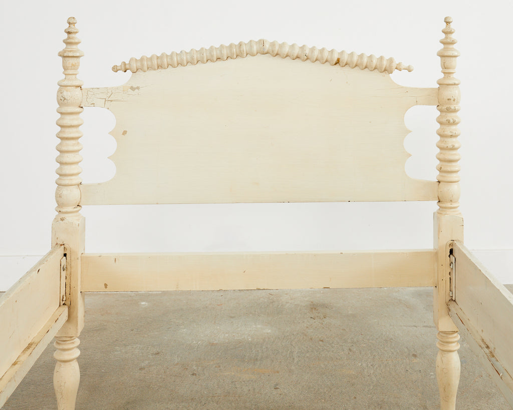 American Classical Jenny Lind Bobbin Turned Painted Spool Bed