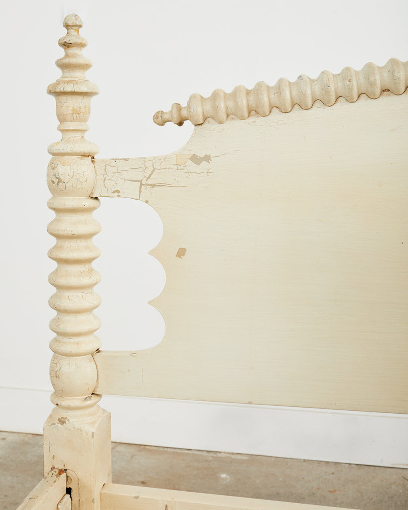 American Classical Jenny Lind Bobbin Turned Painted Spool Bed