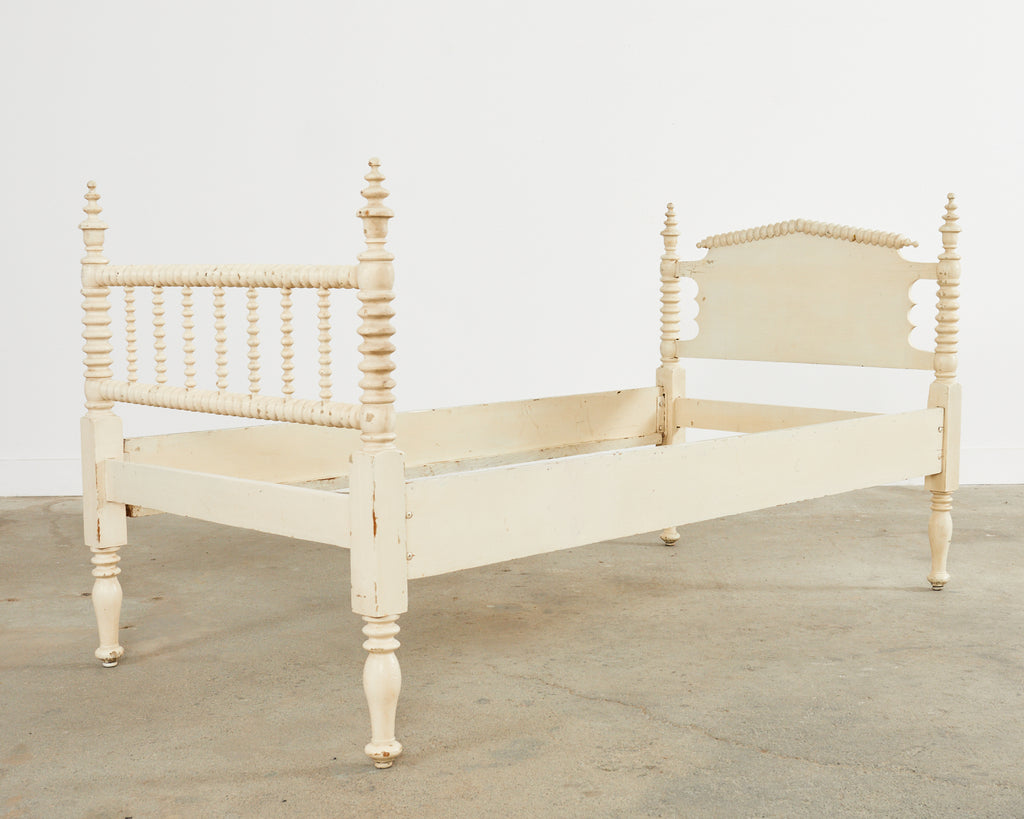 American Classical Jenny Lind Bobbin Turned Painted Spool Bed