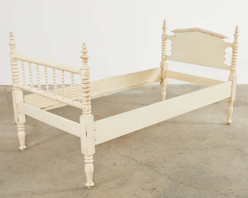American Classical Jenny Lind Bobbin Turned Painted Spool Bed