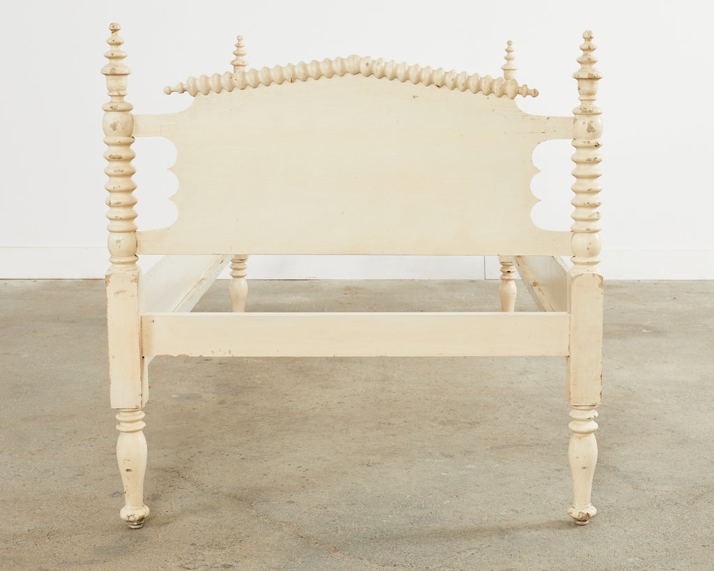 American Classical Jenny Lind Bobbin Turned Painted Spool Bed