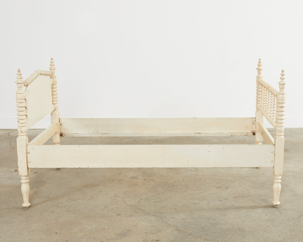 American Classical Jenny Lind Bobbin Turned Painted Spool Bed