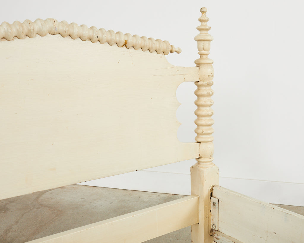 American Classical Jenny Lind Bobbin Turned Painted Spool Bed