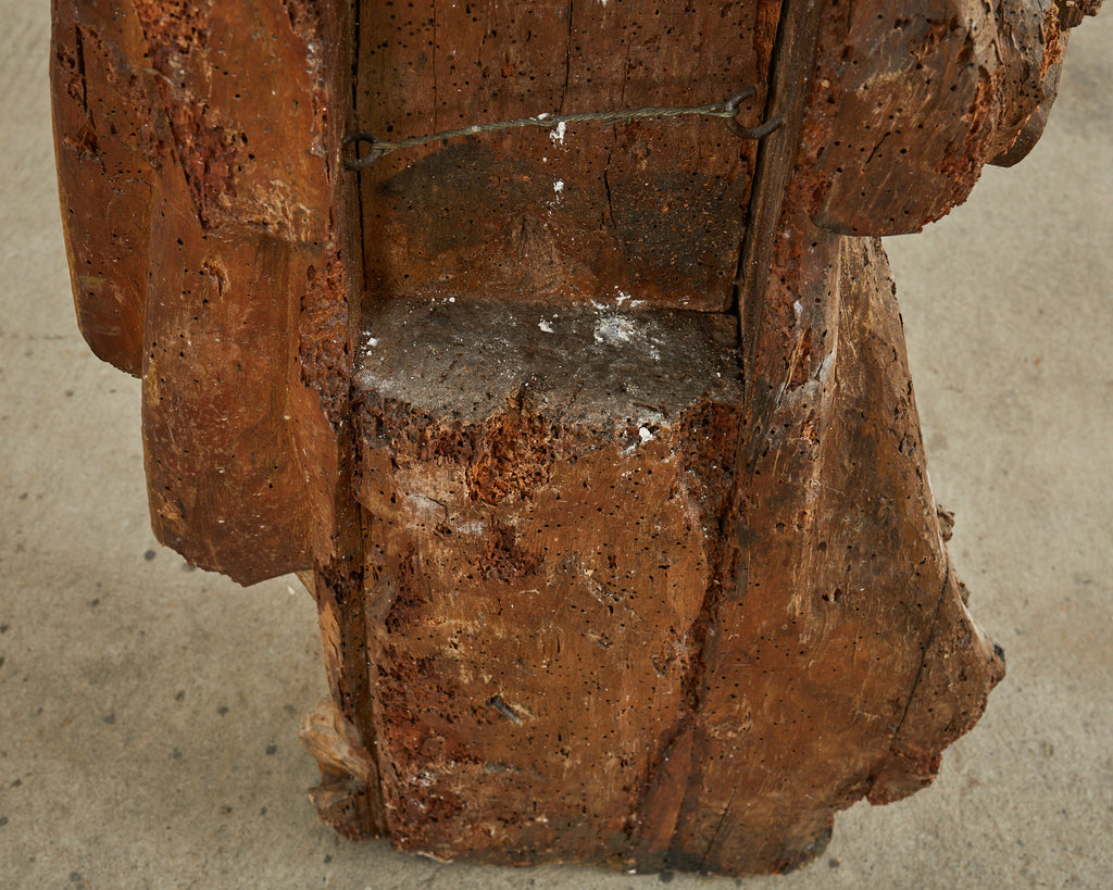 18th Century Italian Baroque Carved Santos Icon Sculpture