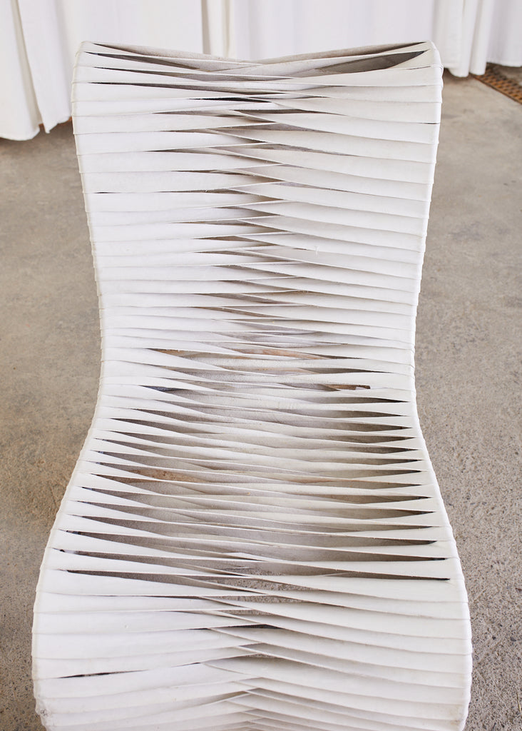 Set of Four Post Modern Sculptural Leather Strap Chairs