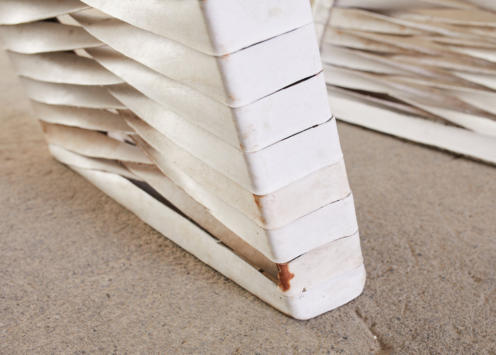 Set of Four Post Modern Sculptural Leather Strap Chairs