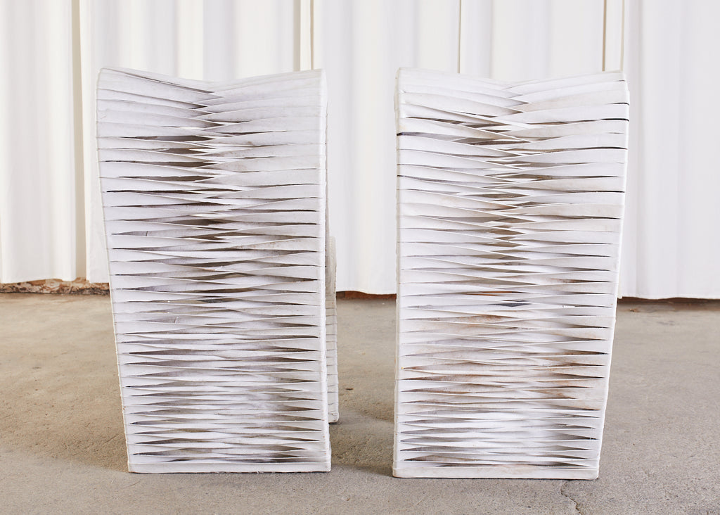 Set of Four Post Modern Sculptural Leather Strap Chairs