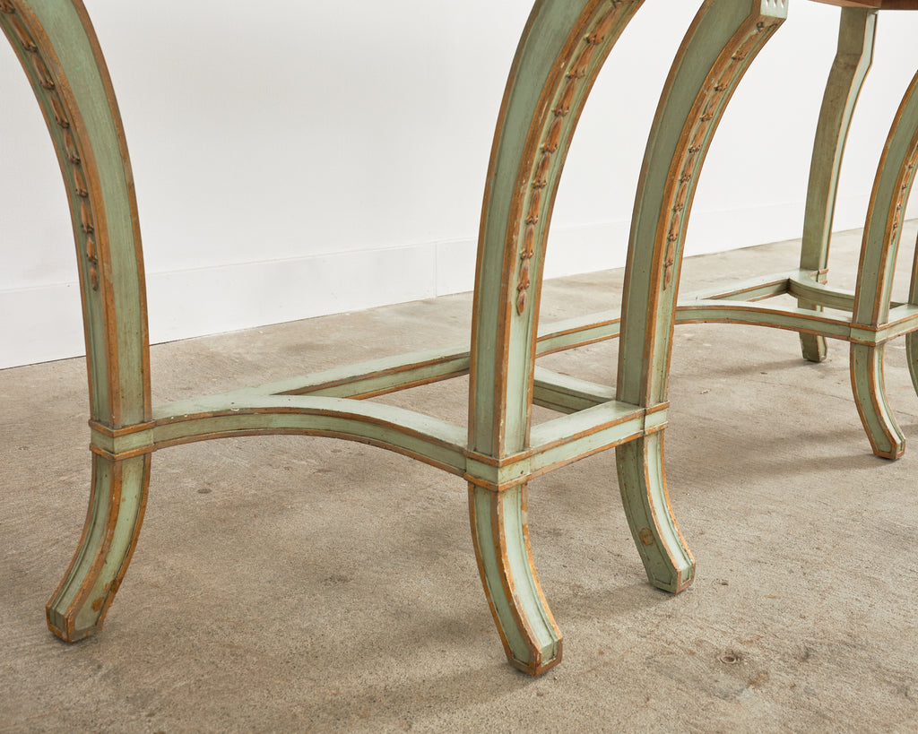 French Neoclassical Style Faux Marble Console by Ira Yeager
