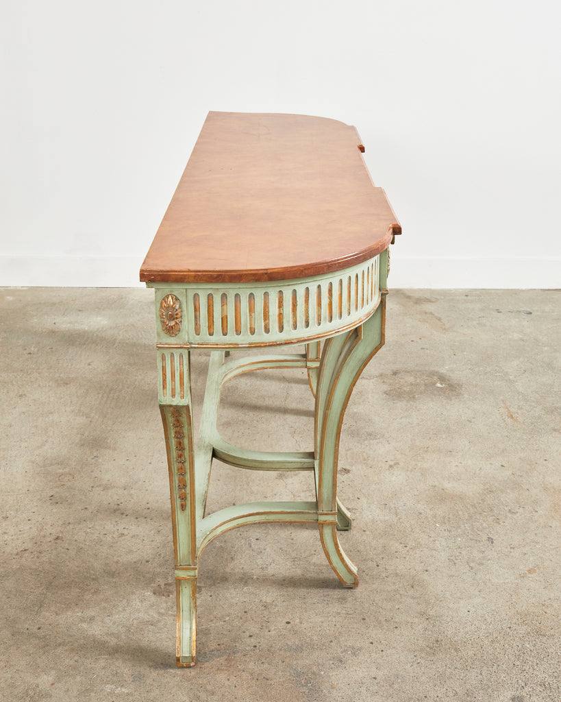 French Neoclassical Style Faux Marble Console by Ira Yeager