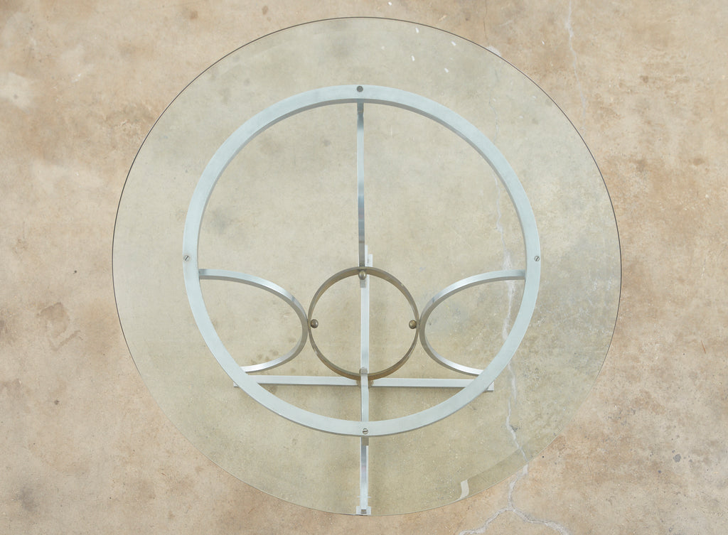 Maison Jansen Style Steel and Bronze Center Table