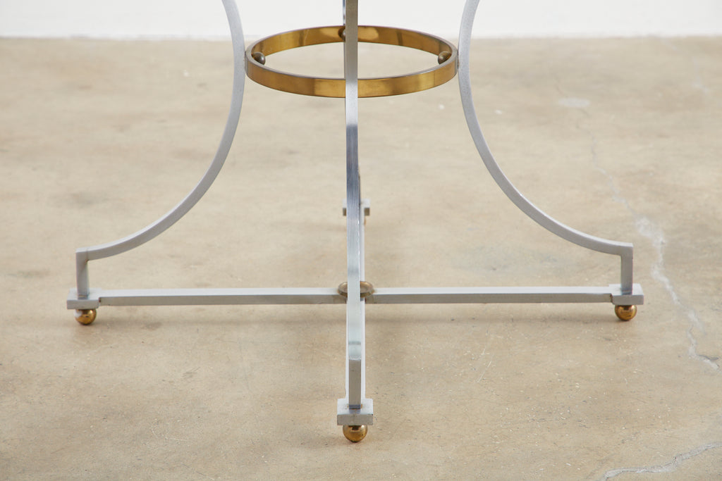 Maison Jansen Style Steel and Bronze Center Table