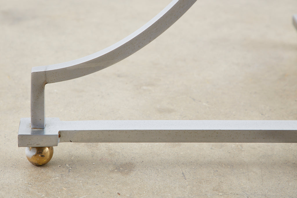 Maison Jansen Style Steel and Bronze Center Table