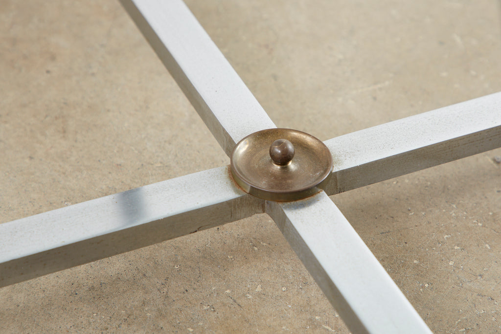 Maison Jansen Style Steel and Bronze Center Table