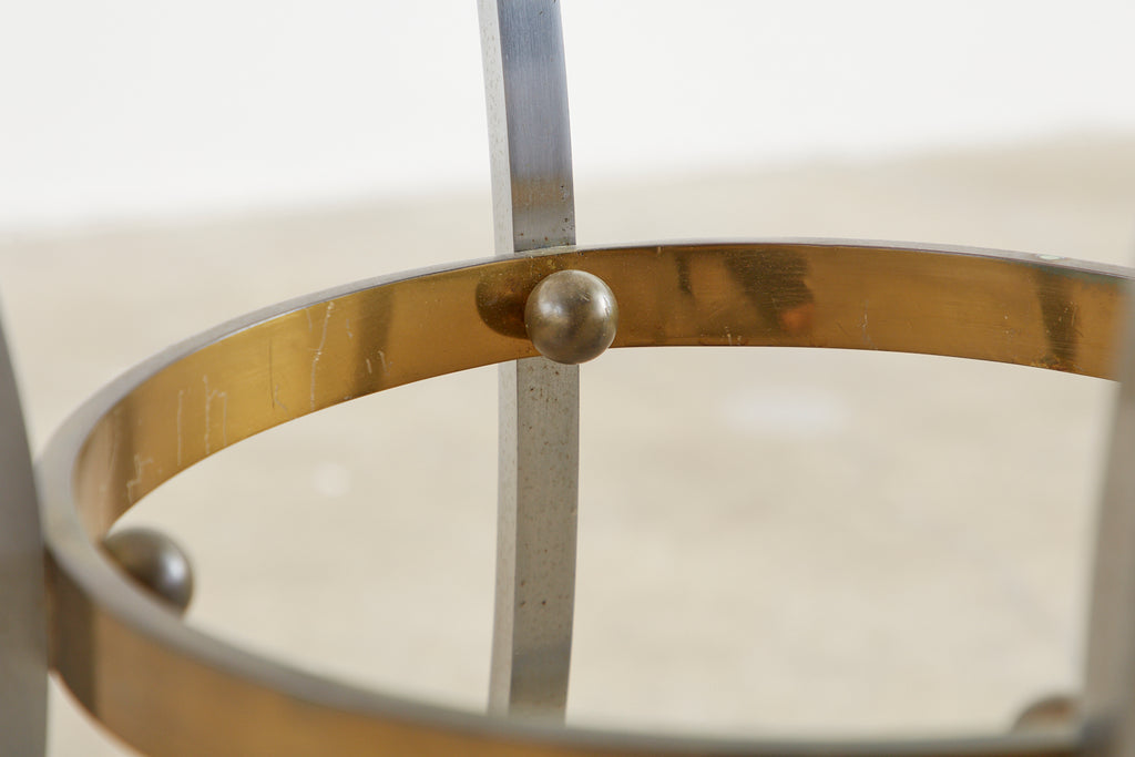 Maison Jansen Style Steel and Bronze Center Table