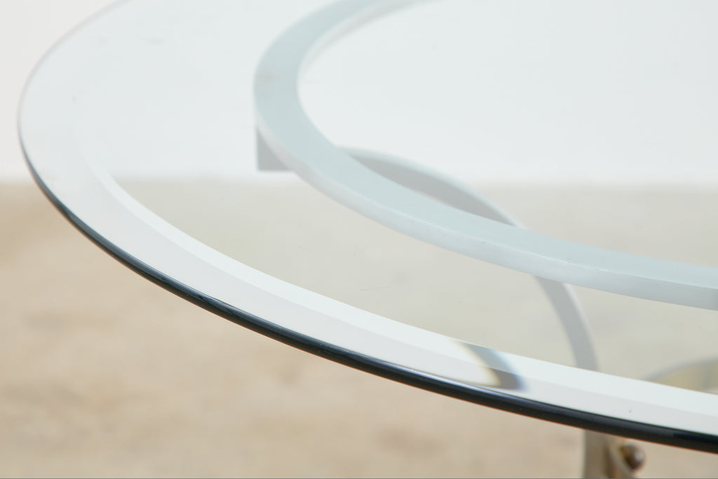 Maison Jansen Style Steel and Bronze Center Table