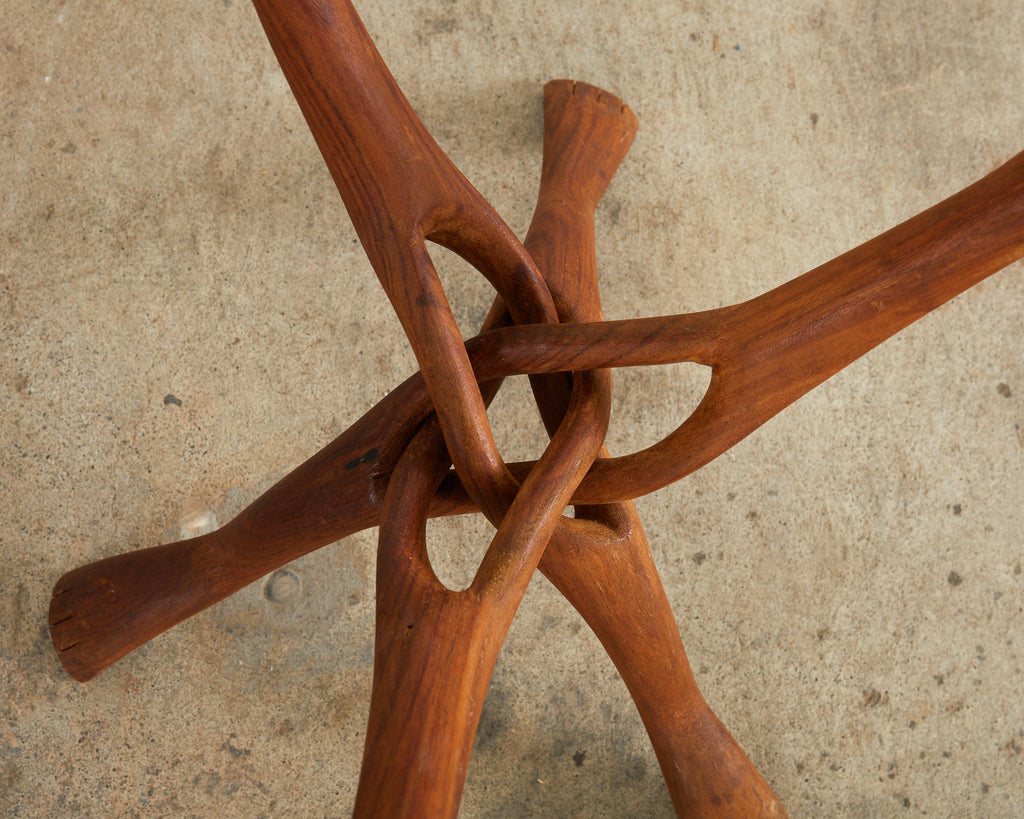 Moorish Brass Tray Table with Folding Hardwood Base