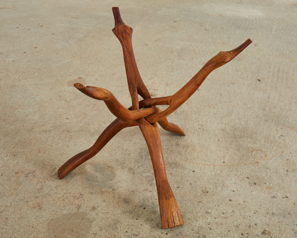 Moorish Brass Tray Table with Folding Hardwood Base