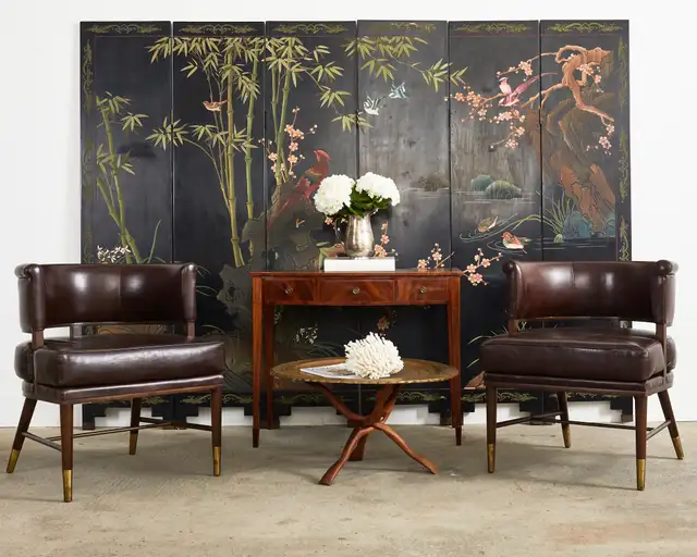 Moorish Brass Tray Table with Folding Hardwood Base
