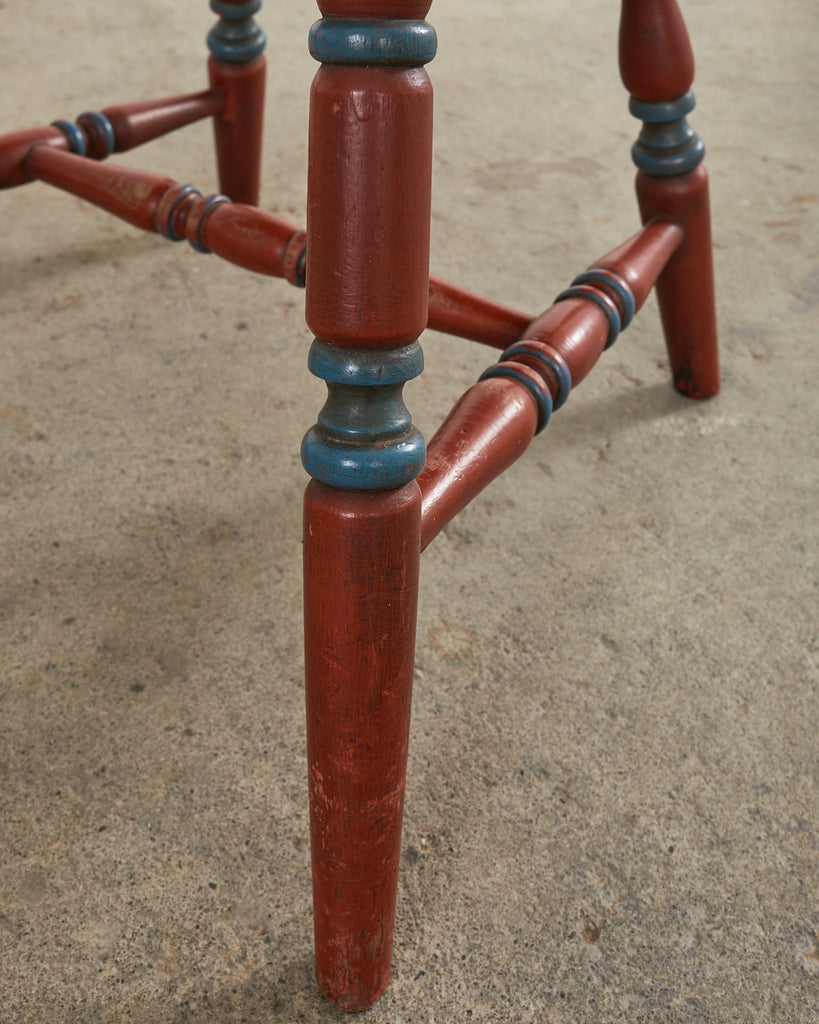 Set of Four Country Danish Painted Windsor Captain's Chair