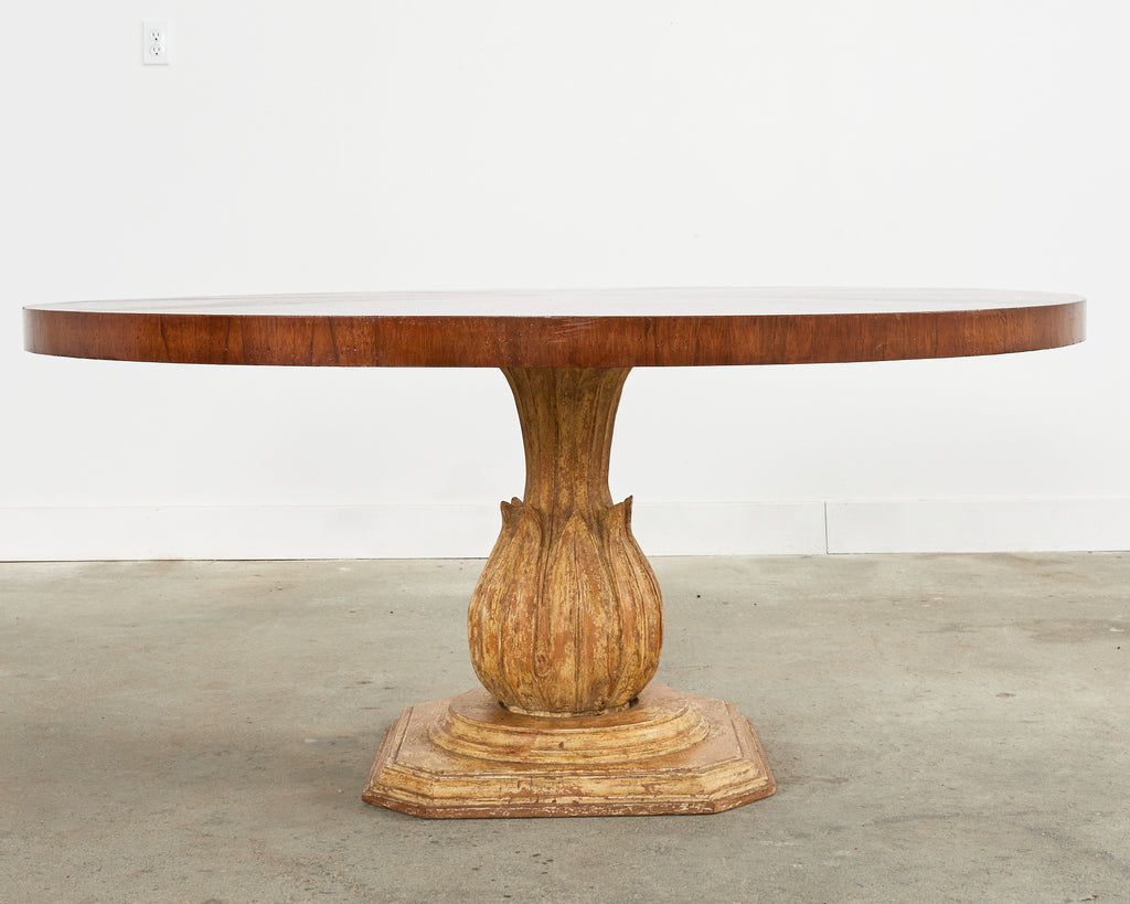 Grand Italian Neoclassical Style Round Tulip Dining or Center Table