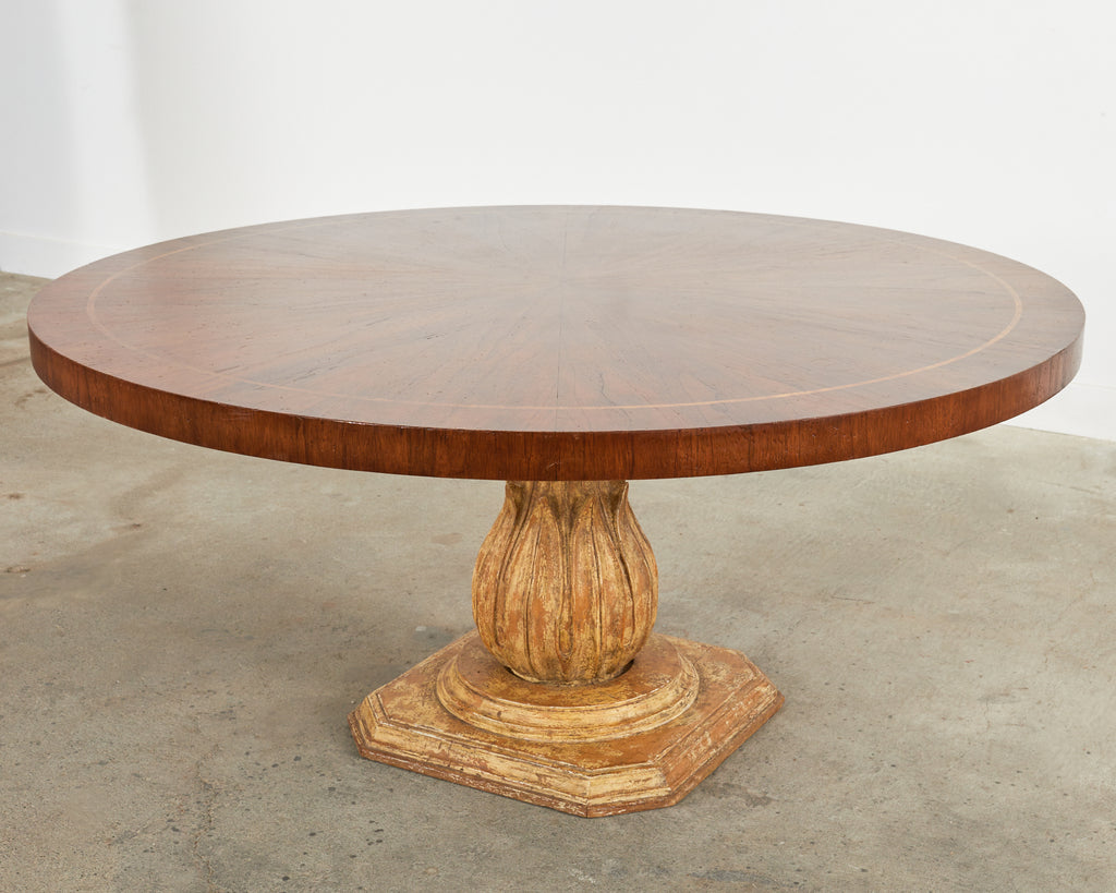 Grand Italian Neoclassical Style Round Tulip Dining or Center Table