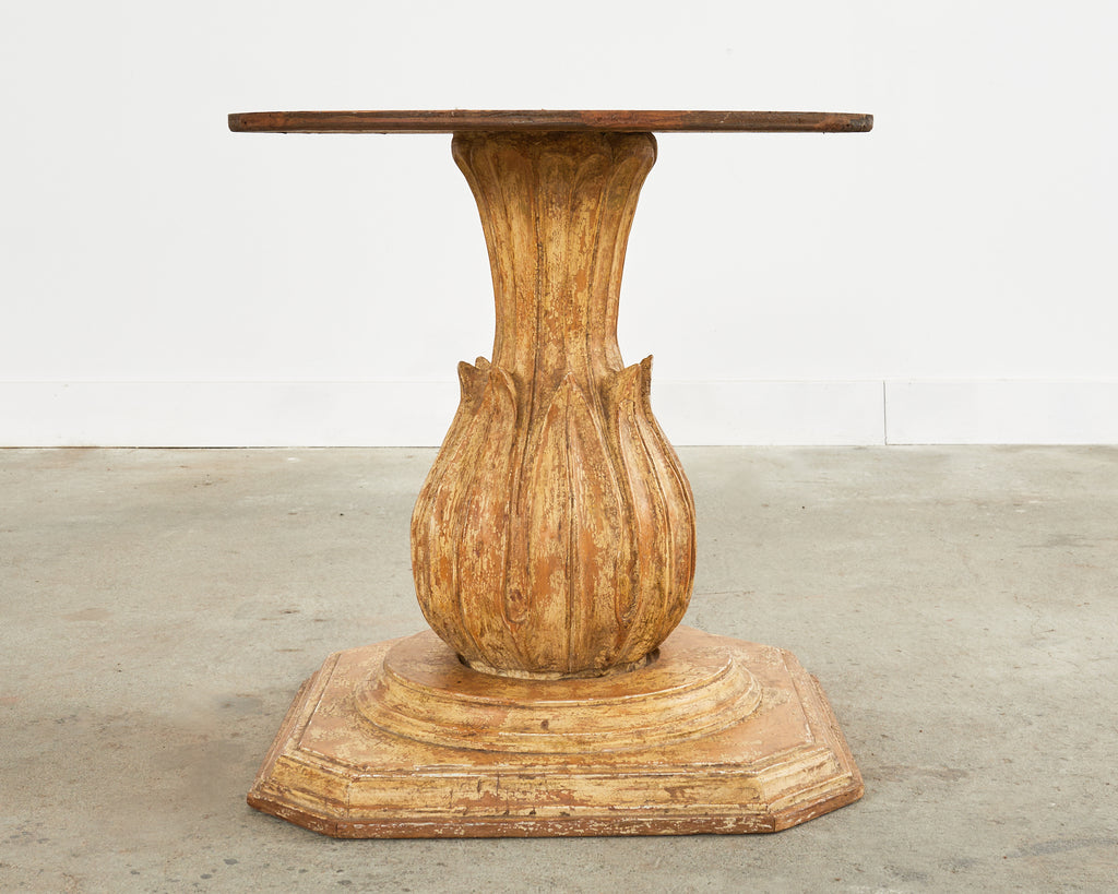 Grand Italian Neoclassical Style Round Tulip Dining or Center Table