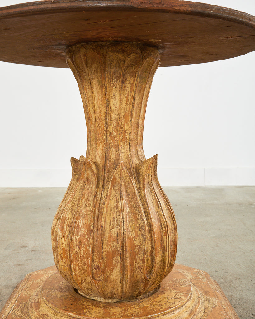 Grand Italian Neoclassical Style Round Tulip Dining or Center Table