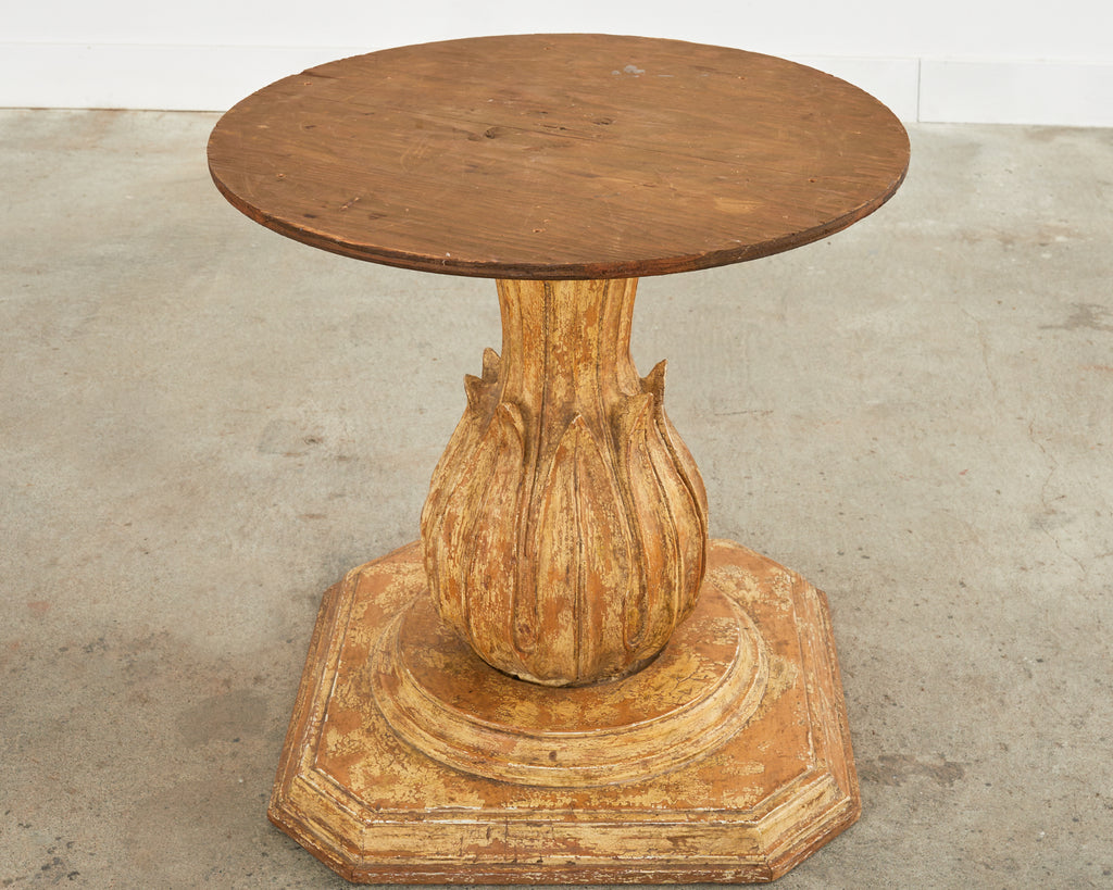 Grand Italian Neoclassical Style Round Tulip Dining or Center Table