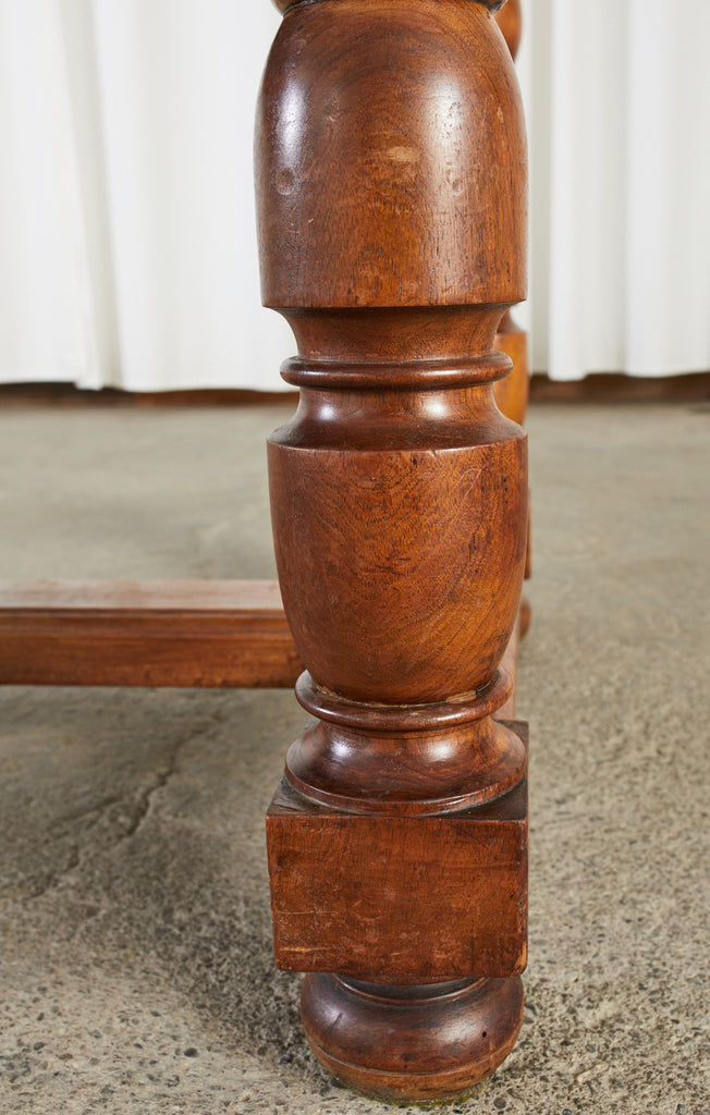 Country French Provincial Fruitwood Farmhouse Trestle Dining Table