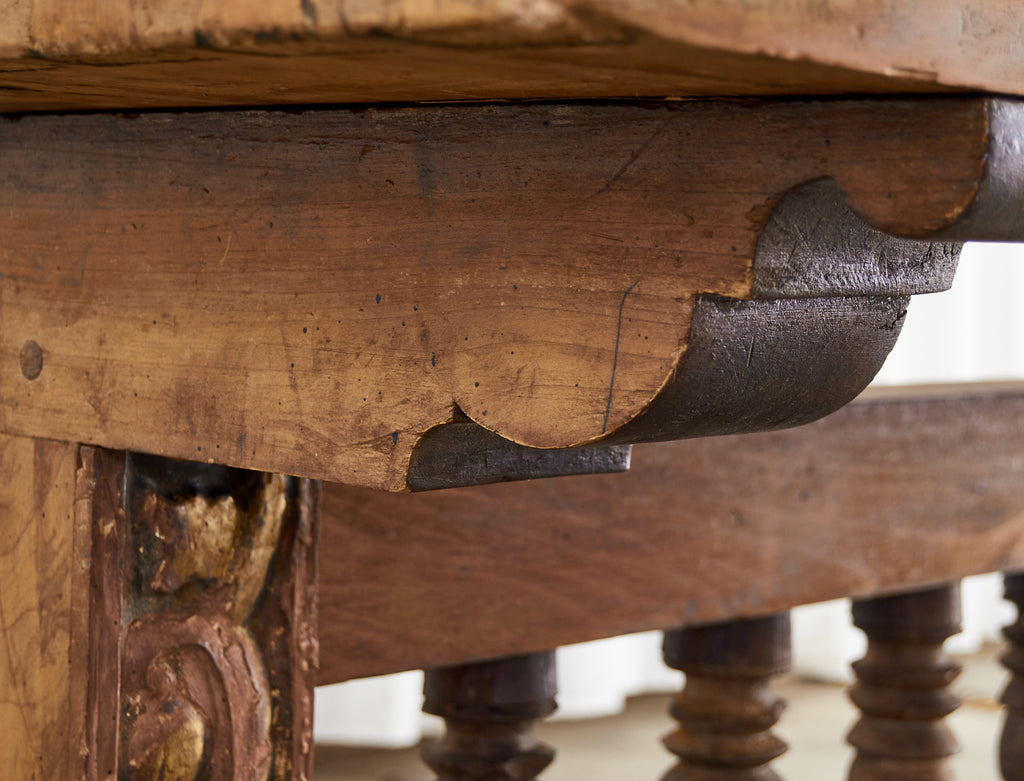 Spanish Baroque Bargueno Style Gilt Cabinet Chest on Stand