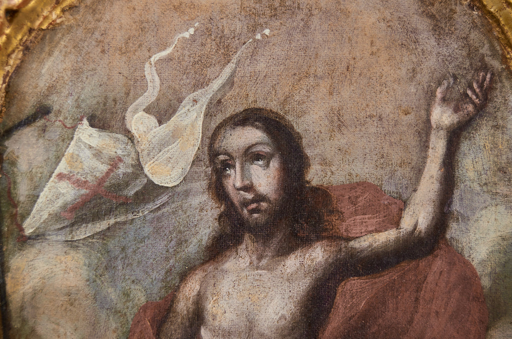 Spanish Baroque Bargueno Style Gilt Cabinet Chest on Stand