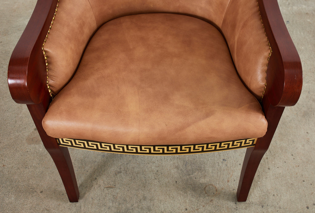 Pair of Empire Style Armchairs with Versacesque Decoration
