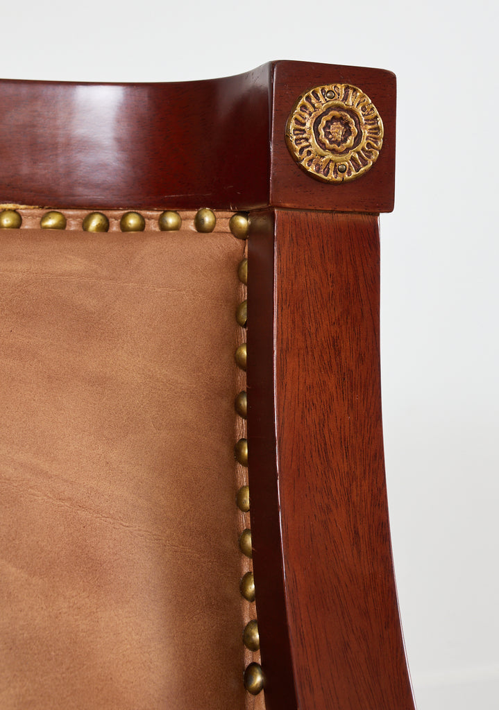 Pair of Empire Style Armchairs with Versacesque Decoration