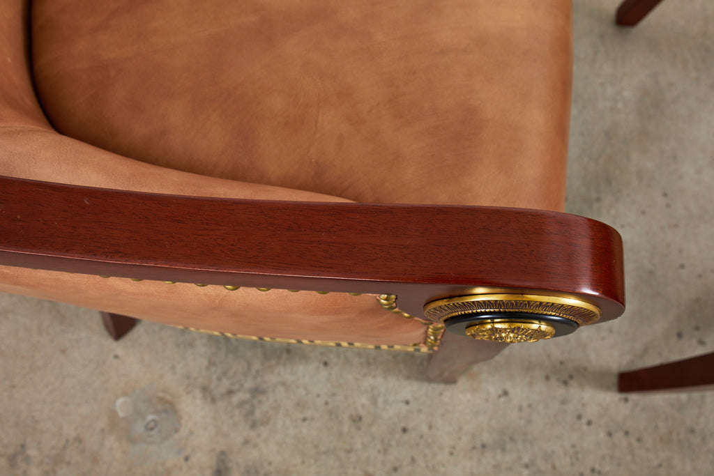 Pair of Empire Style Armchairs with Versacesque Decoration