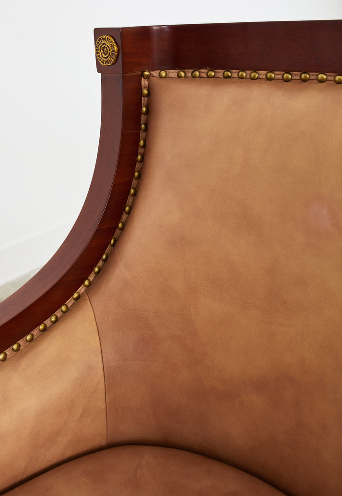 Pair of Empire Style Armchairs with Versacesque Decoration