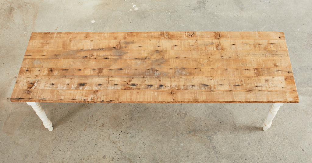 American Country Painted Pine Farmhouse Dining Harvest Table